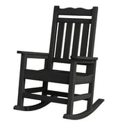 Stoog Patio Rocking Chair, Outdoor Oversized Porch Rocker with 400 lbs Weight Capacity, HIPS, Black