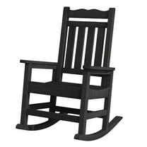 Stoog Patio Rocking Chair, Outdoor Oversized Porch Rocker with 400 lbs Weight Capacity, HIPS, Black