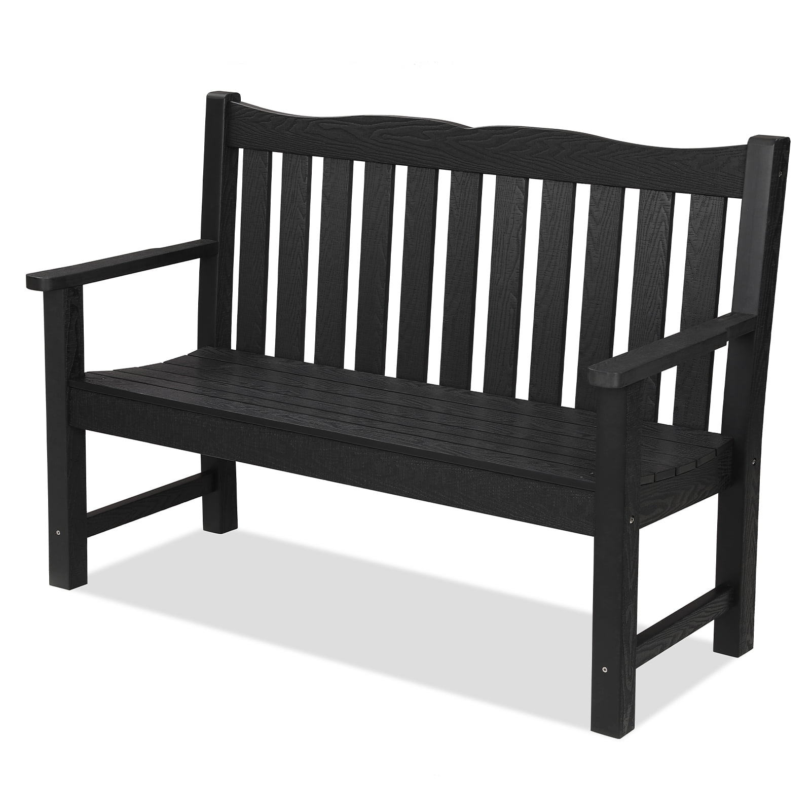 Stoog Two Person Outdoor Garden Bench with Armrest, Loveseat Porch