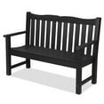 thumbnail image 1 of Stoog Two Person Outdoor Garden Bench with Armrest, Loveseat Porch Chair with 800 lbs Capacity, HIPS All-Weather for Patio Porch Backyard Park, Black, 1 of 11