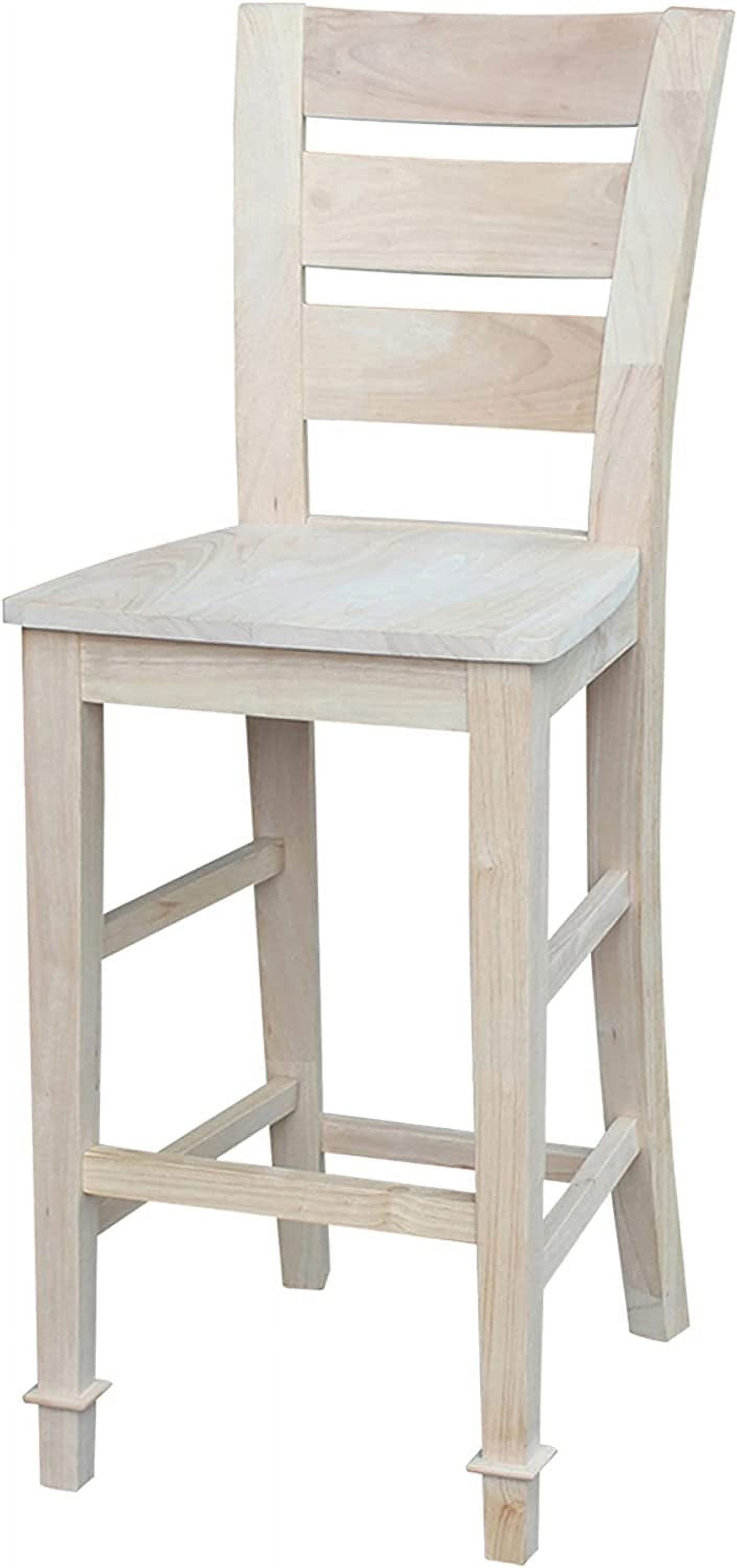 Unfinished 30" Solid Wood Bar Stool