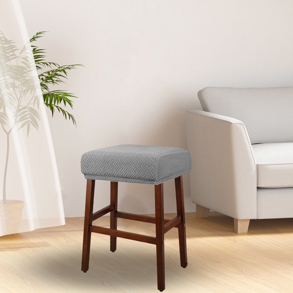 Stool Cover for Counter Height, Rectangular Elastic Dressing Table Chair Cover, Water Resistant Washable Saddle Stool Cover, Stretchable Slipcover for Bar Stool and Kitchen Chair 7.9x7.9x0.8 Inches
