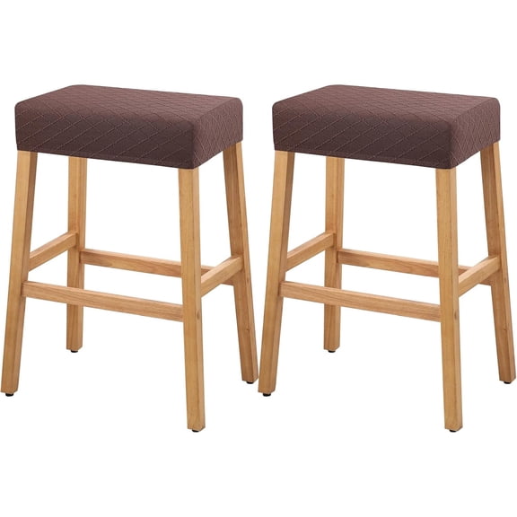Stool Covers Rectangle - 2 Pack Stretch Waterproof Saddle Seat Cover Counter Bar Stools Bar Chairs Covers Kitchen Island Chairs Cushion Protector