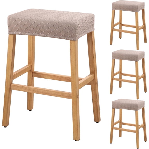 Stool Covers Rectangle - 4 Pack Stretch Waterproof Saddle Seat Cover Counter Bar Stools Bar Chairs Covers Kitchen Island Chairs Cushion Protector
