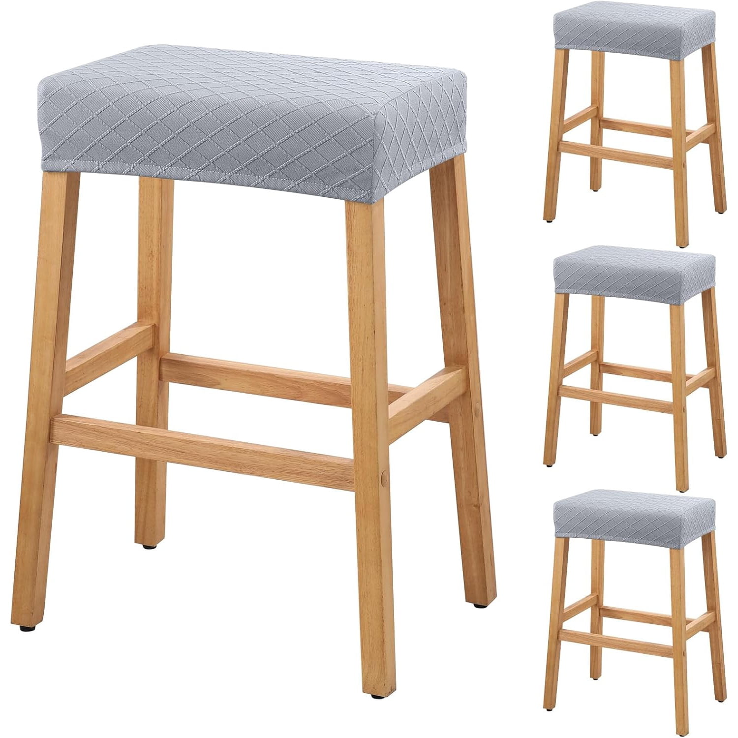 Stool Covers Rectangle - 4 Pack Stretch Waterproof Saddle Seat Cover ...
