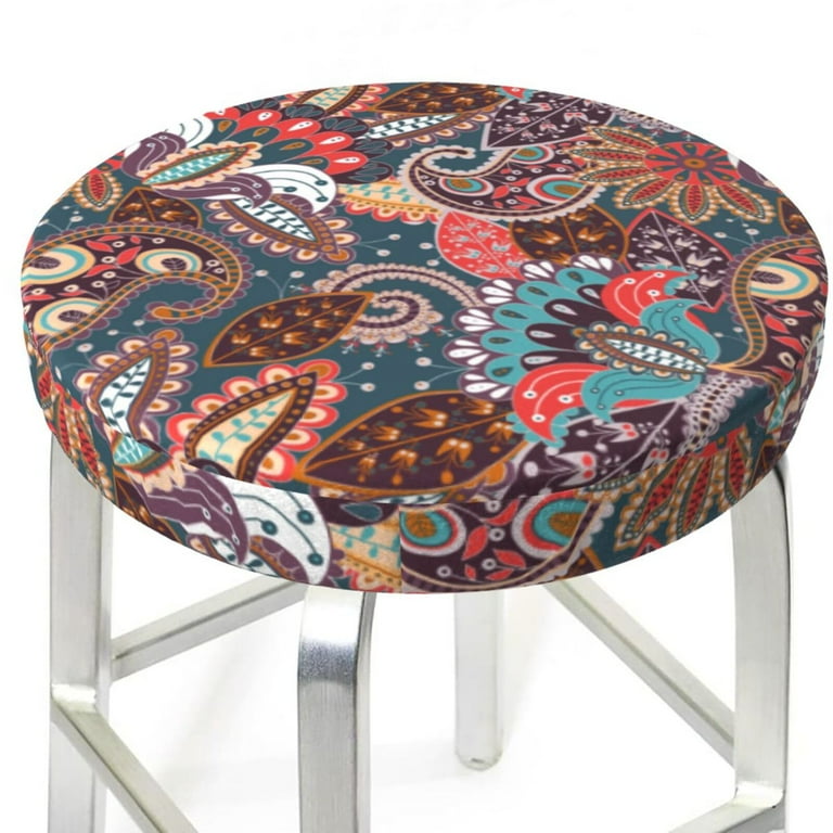 Stool Covers Round Tribal Paisley Bar Stool Covers Round Bar Stool Seat Covers Elastic Bands Bar Chair Covers Walmart