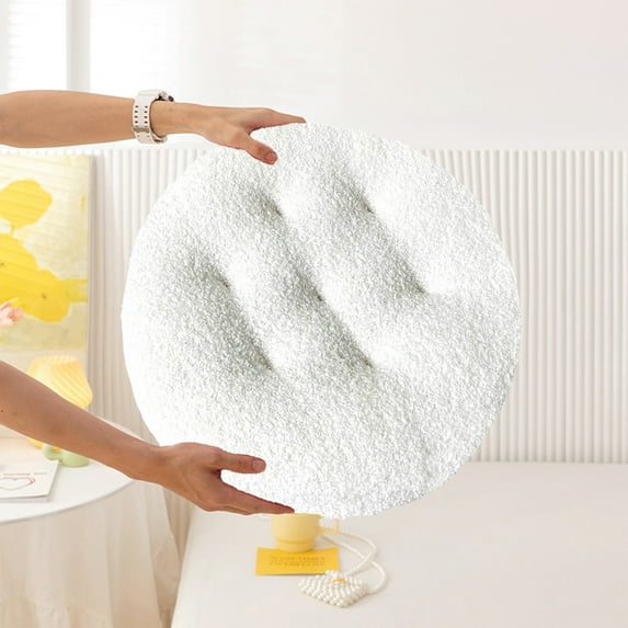 Stool Cushion Cozival Fleece Round Stool Seat Cushion - Plush Winter Warm Chair Cover for Dining, Floor Pillows & Rocking Chairs, Non-Slip & Machine Washable, Fleece Seat Cover