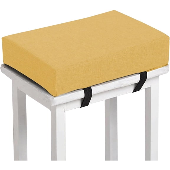 Stool Cushion with Ties Square/Rectangular Memory Foam Seat Pads 3/5/8cm Thick Dining Chairs Cushion with Removable Cover for Garden Kitchen Bistro Patio Office Chairs(12#,1pc 12x15x1)