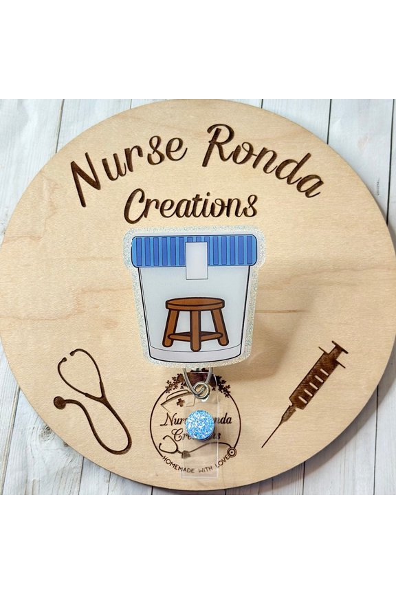 Stool Sample Badge Reel, Funny Badge Reel, Lab Tech, Medical, GI Nurse, Gift, MLT, Nursing, CNA
