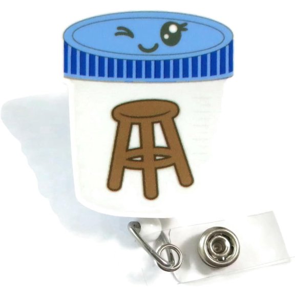 Stool Sample Badge Reel, Lab Tech ID Badge Holder, Gastroenterology GI Nurse Gifts, MLT MLS Badge