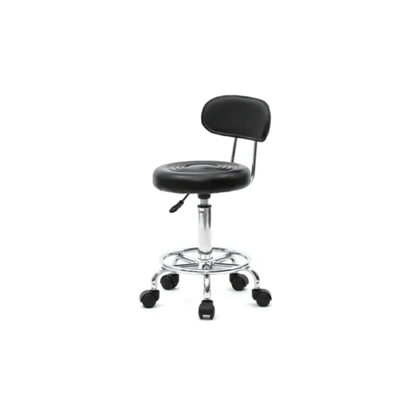 Stool With Wheels, Esthetician Lash Tech Pedicure Chair, Portable Office Rolling Adjustable Stool, Massage Swivel Salon Stools, Nail Salon Chairs For Tattoo Facial Spa (Black)