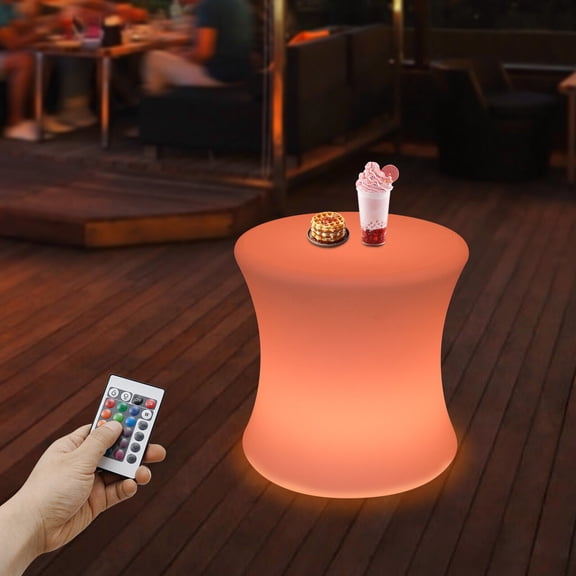 Stool with Rechargeable LED Light, Ambient Lighting, Night Light Stool 16 Colors 4 Modes LED Drum-shaped Stool