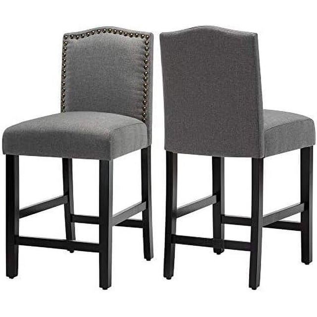 Stools 24 inch Kitchen Island Wood Chairs Fabric Counter Height Stool