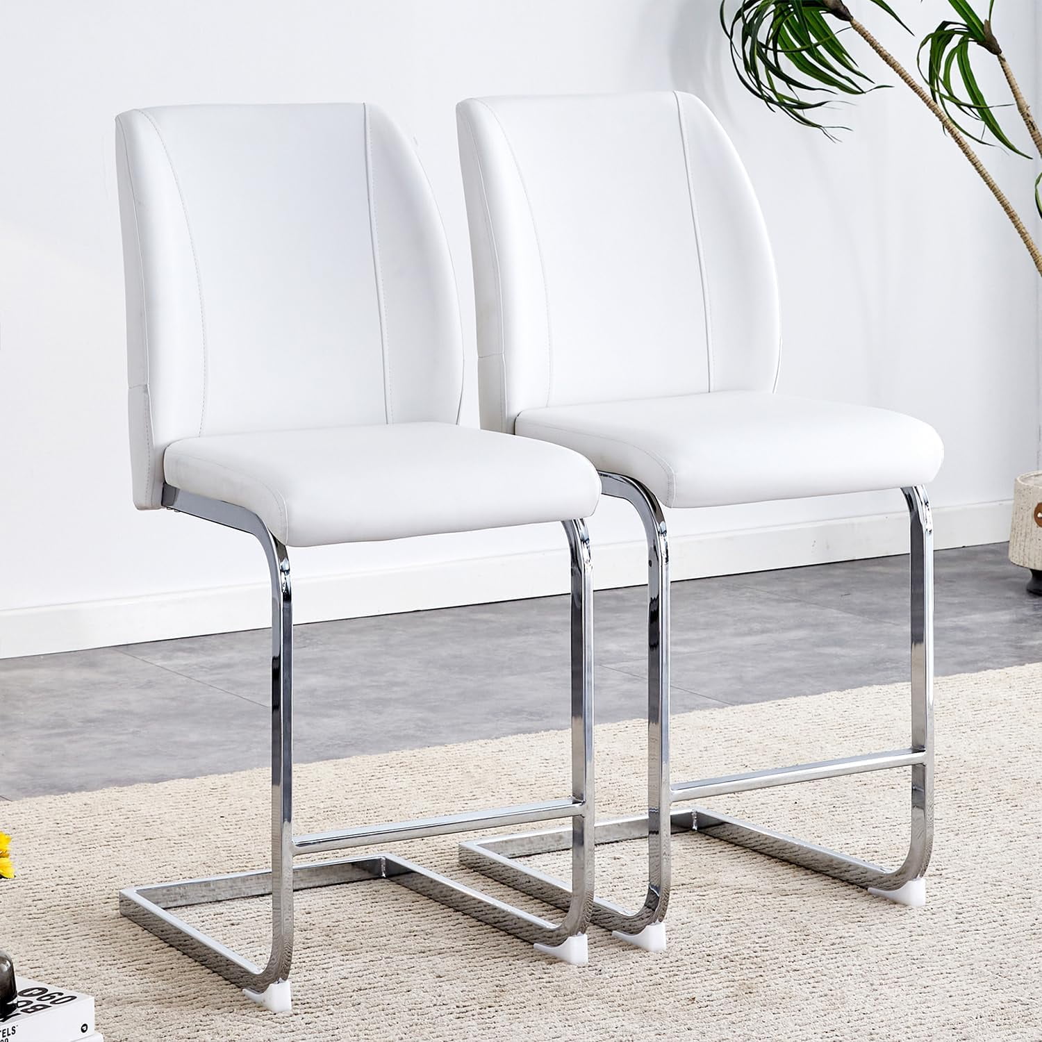 Stools Counter Height Stools with Back and Footrest 24" Barstools with