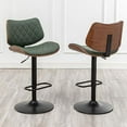 Stools Mid Century Adjustable Counter Height Black Leather Upholstered