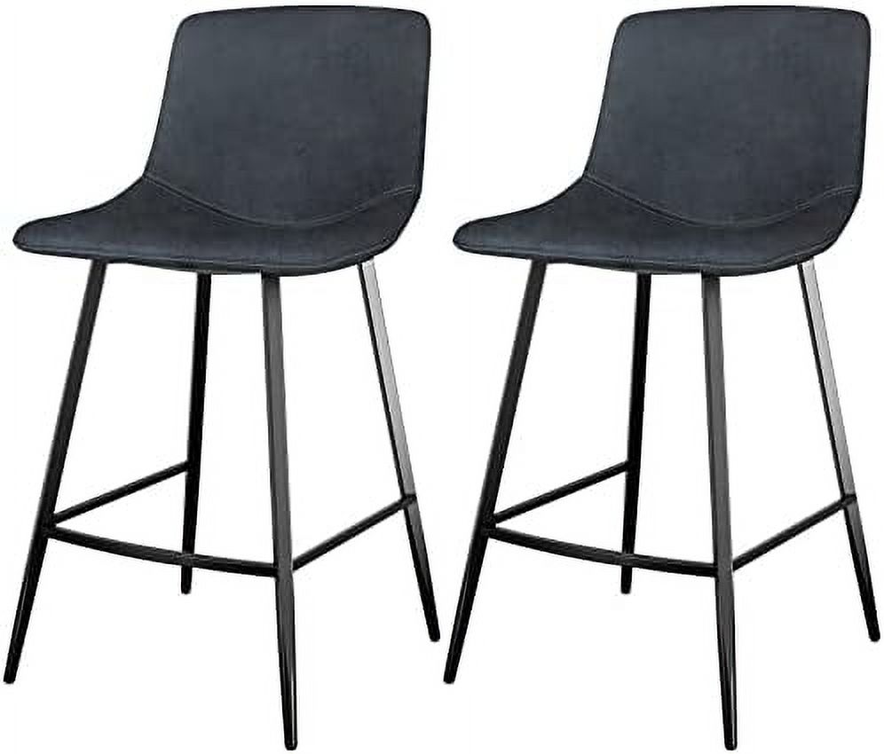 Stools Set of 3 24" Faux Leather Counter Height High Chair with Back