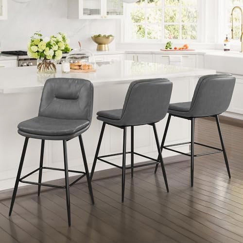 Stools Set of 3 DoubleLayer Upholstered Height Stools for Kitchen