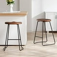 Stools Set of 3 Solid Wood Counter Height Stools 26 Inch Barstool Chair