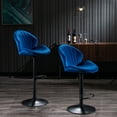 thumbnail image 1 of Stools Set Of 2 Adjustable Barstools With Back And Footrest, Counter Height Chairs For Kitchen, Pub Blue, 1 of 7
