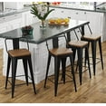 Stools Set of 4 Metal Stool Counter Height Stools 26" White Chairs with