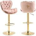 Stools Velvet Counter Height Adjustable Barstools Swivel Dining Chairs