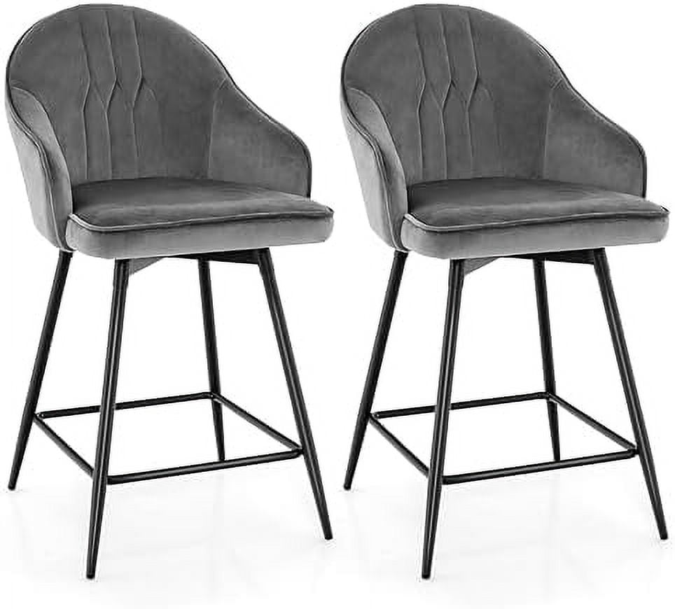 Stools degree Swivel Stools 24'' Counter Height Velvet Upholstery