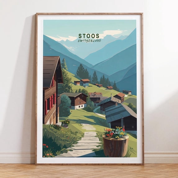 Stoos Switzerland Alpine Nature Wall Art, Unframed Paper Print Size 16x24