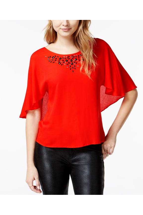 Juniors Embellished Angel-Wing Tangerine L