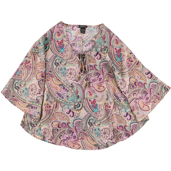 Stoosh Womens Beaded Print Pullover Blouse, Multicoloured, Juniors, Medium