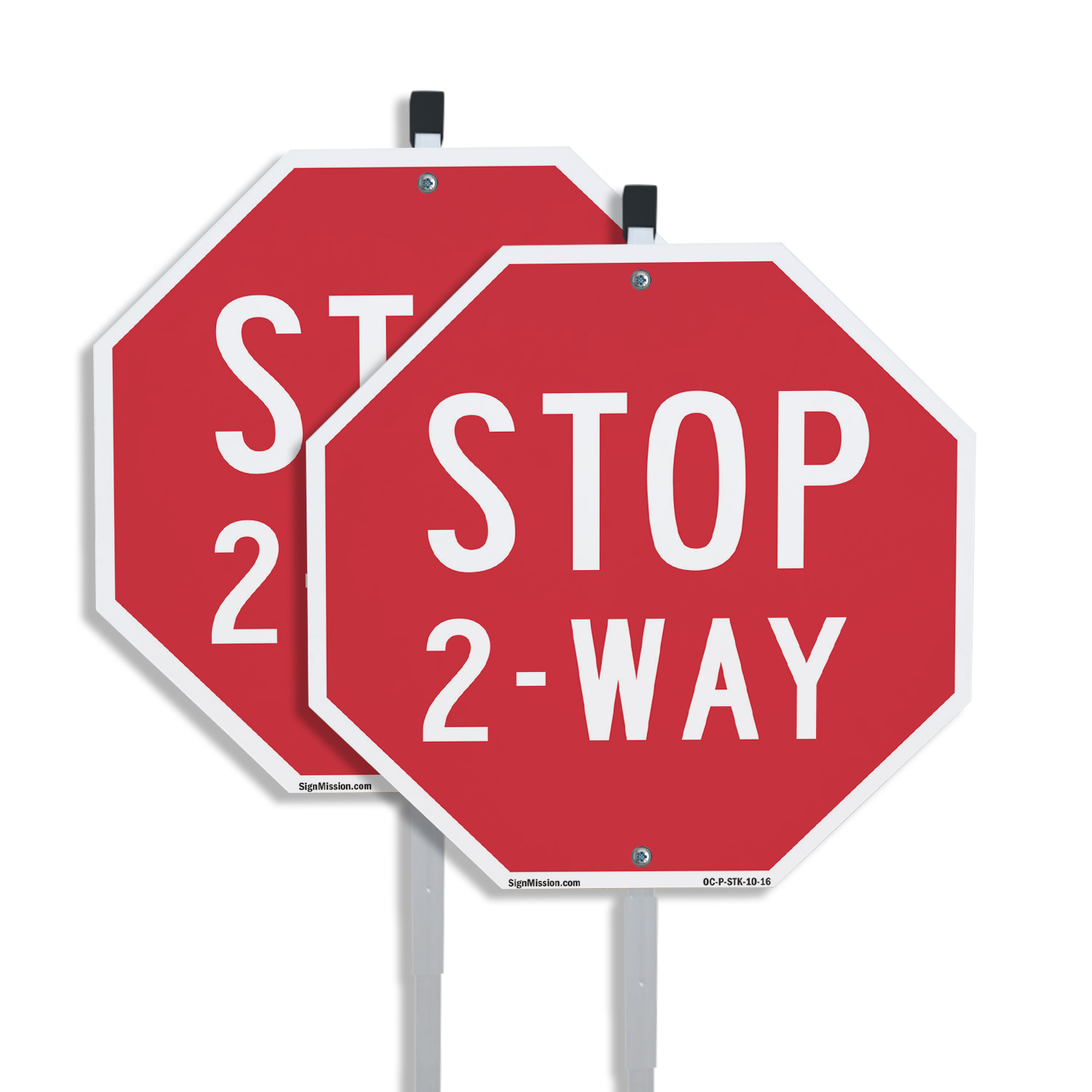 Stop 2-way (2 Pack) 10 inch X 10 inch Octagon Rust Free Aluminum Metal ...