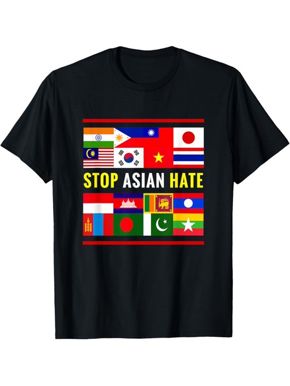 Stop AAPI Hate Support Awareness - Stop Asian Hate Flag T-Shirt