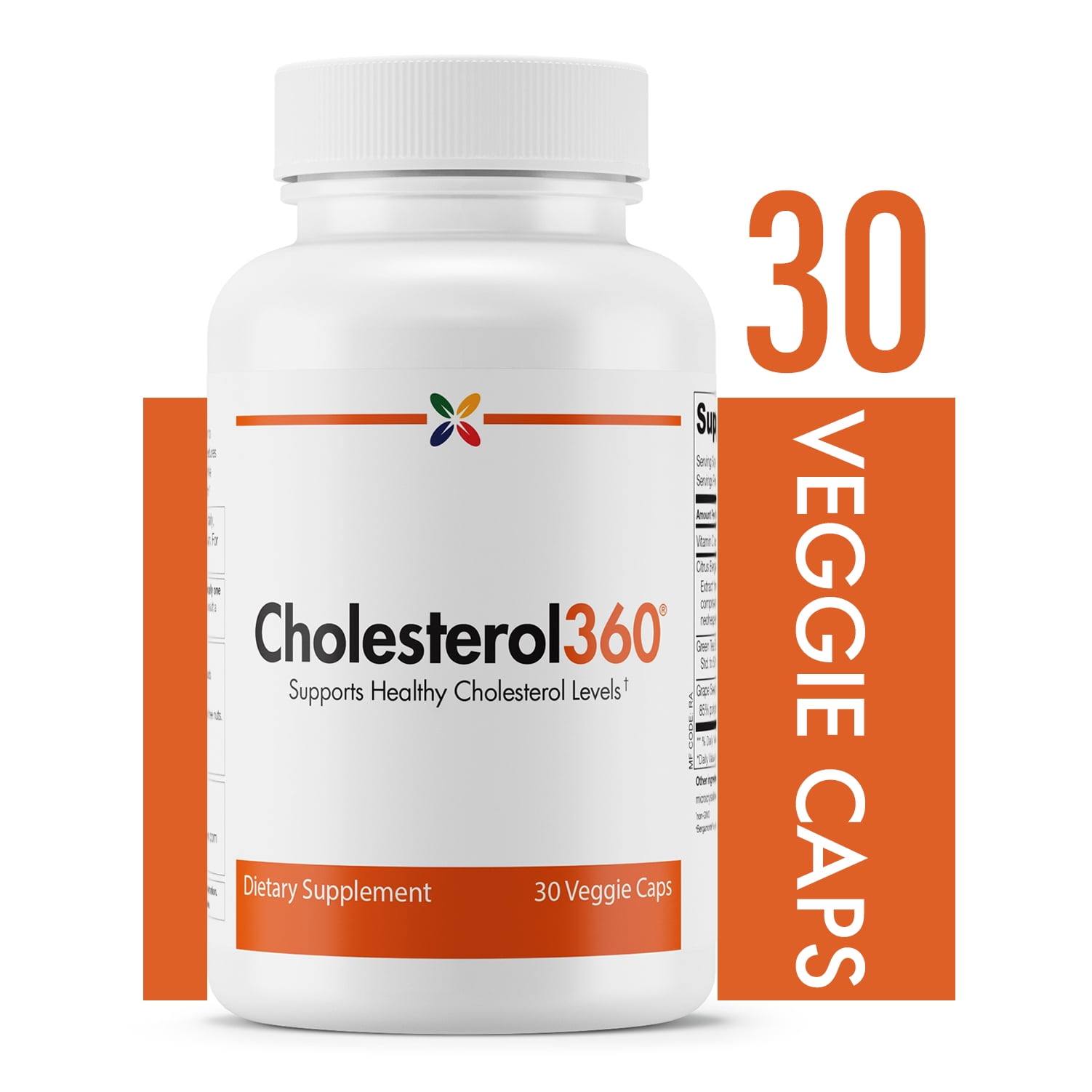 Stop Aging Now - Cholesterol360 Natural Cholesterol Support - 30 Veggie Caps
