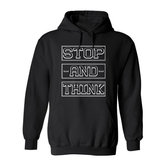 Stop And Think Hoodie Men -Image by Shutterstock, Male x-Large