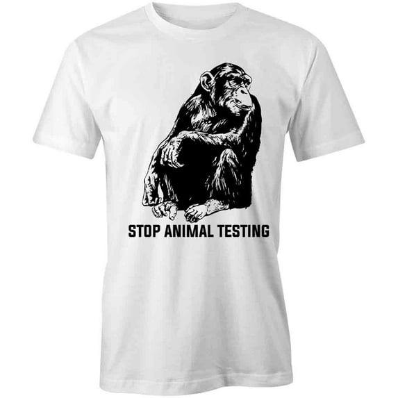 Stop Animal Testing T-Shirt | Foodie Chimp White Tee Gift