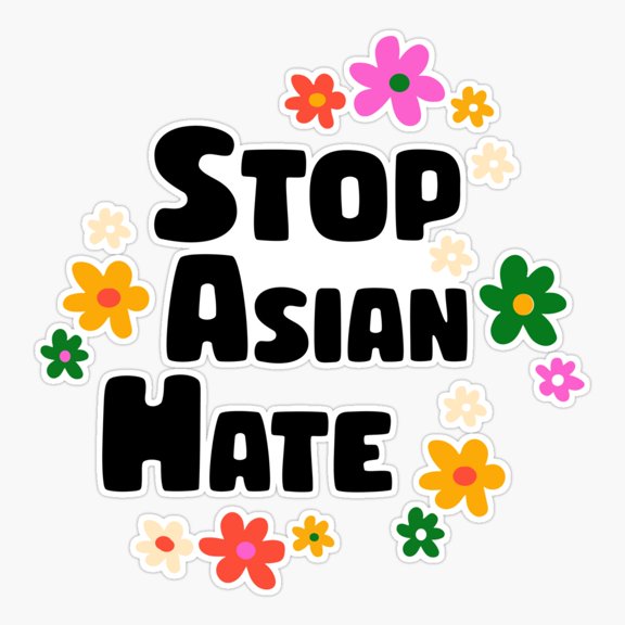 Stop Asian Hate Support Message Unity Sticker