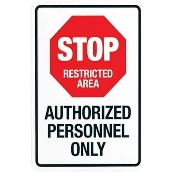 Stop Authorized Personnel Only Warning Sign, Do Not Enter Metal Signs for Business Home Outdoor Indoor Road Yard Garage Street Wall Caution Custom Decor 8 x 12 Inch