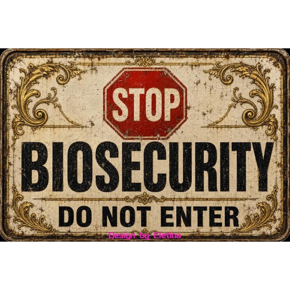 Stop Biosecurity Do Not Enter Metal Tin Sign 12x8 Business Decor