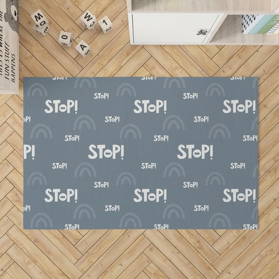 Stop Blue Kids Play Mat