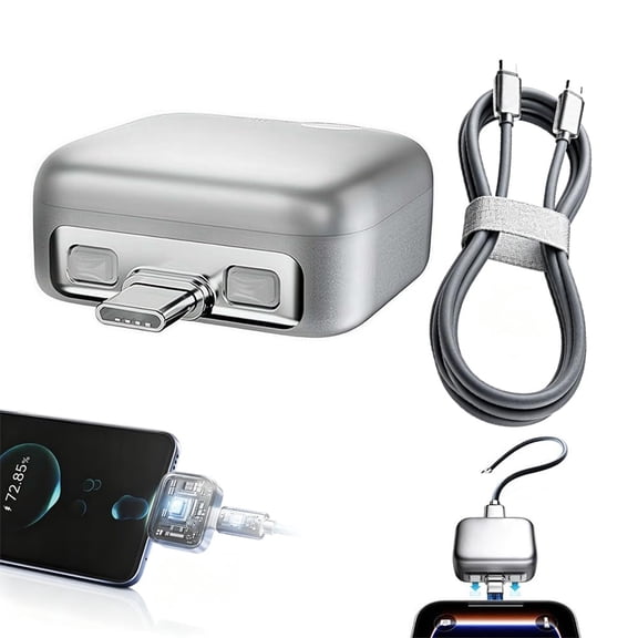 Stop Charge Smart Charger, Auto Disconnect Charging Cable Protector,140W Auto Cut-Off Charger Protector,Full Charge Eject Device,Overcharge Protection Adapter for All Type-C Devices
