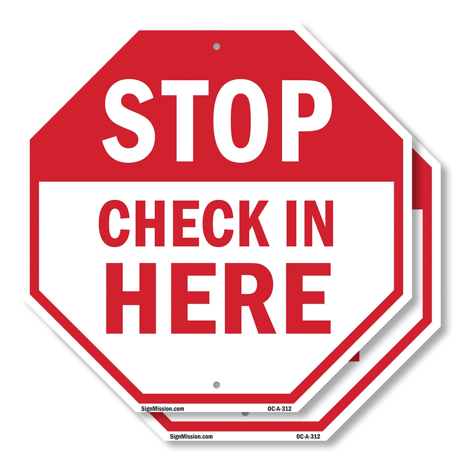 Stop Check in Here (2 Pack) 18 inch X 18 inch Octagon Plastic Sign ...