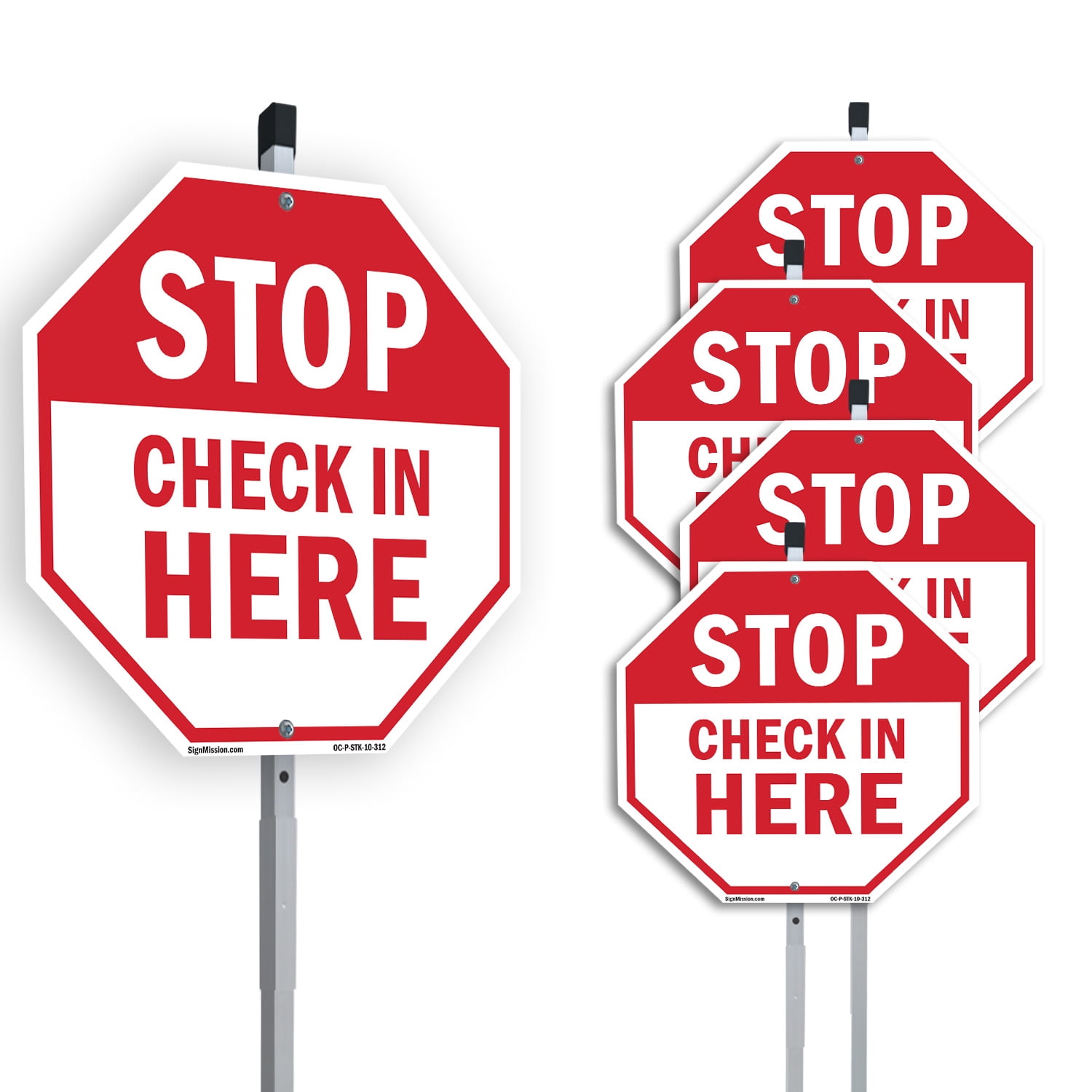Stop Check in Here (5 Pack) 10 inch X 10 inch Octagon Rust Free ...