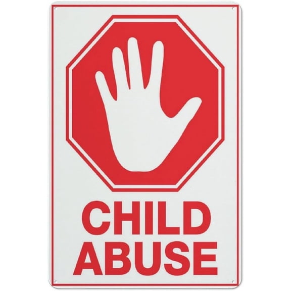 Stop Child Abuse Metal Safe Sign 8"x12", Durable Weatherproof, For Home Business Driveway Indoor Outdoor Alert