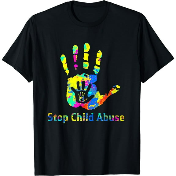 Stop Child Abuse Prevention Awareness Month Blue Ribbon T-Shirt