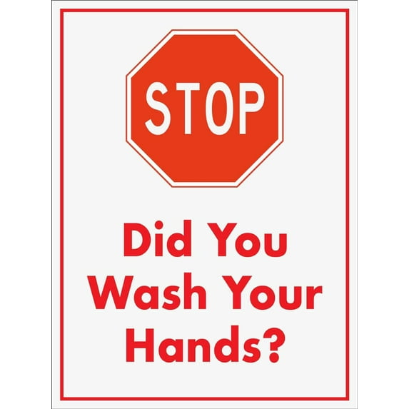 Stop Did You Wash Your Hands Sign Metal Tin Sign 8x12 Inches Caution Danger Safety Security Warning Notice Signs