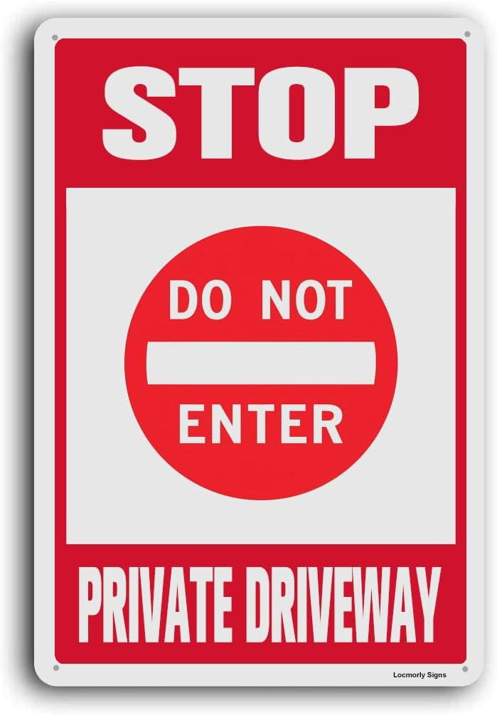 Stop Do Not Enter Private Driveway Sign, 8x12 Inch, Aluminum Sign for ...