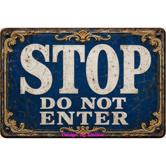 Stop Do Not Enter Traffic Metal Tin Sign 12x8 Business Decor