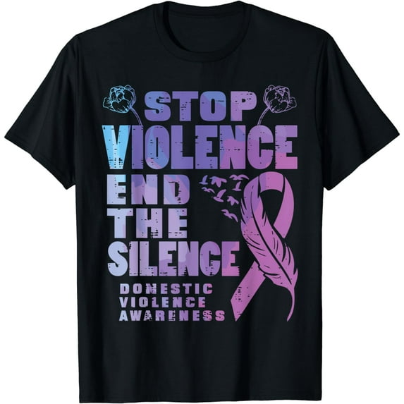 Stop Domestic Violence End Silence Awareness Women Men Kids T-Shirt