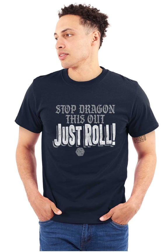 Stop Dragon This Out Fantasy Gamer Plus Size Crewneck Graphic Tee Shirt Brisco Brands 3X