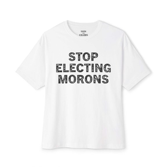 Stop Electing Morons T-Shirt l Funny Decision 2024 Viral Tee | 4 Colors - Unisex