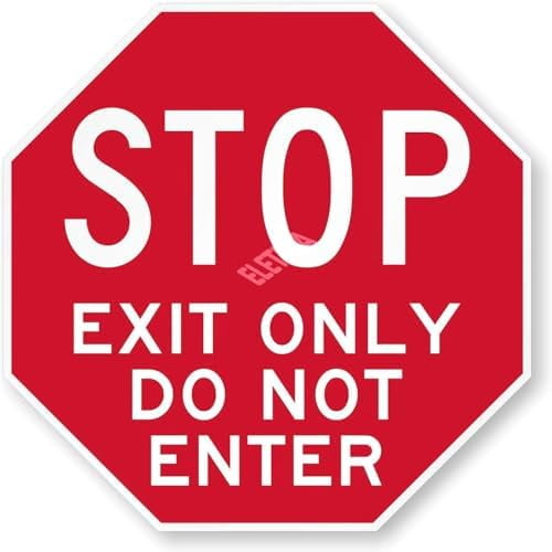 Stop - Exit Only, Do Not Enter Sign for Home Outdoor Yard 12 x 12 Inch ...